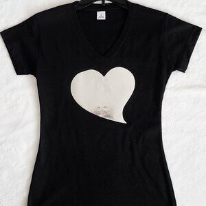 Black Silver Heart T-Shirt - Elevenparis
